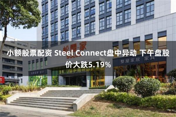 小额股票配资 Steel Connect盘中异动 下午盘股价大跌5.19%