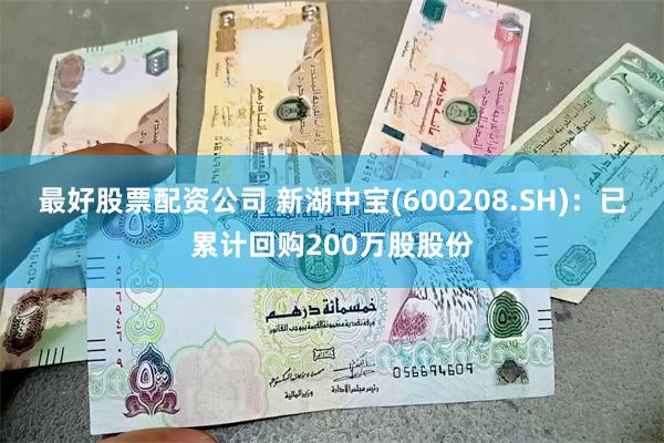 最好股票配资公司 新湖中宝(600208.SH)：已累计回购200万股股份